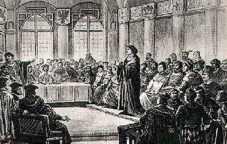 Nicolaus Copernicus hält die Abhandlung über die Münze – Quelle: Museum in Grudziądz